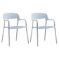 Plastic Open Back Stacking Arm Chair Contemporary Meeting Room Dining Chair White 2 Piece Set Clearhalo ' kitchen&dining_furn' 'Dining Chairs' 'Dining Tables & Seating' 'dining_chair' 'furn' 'furn_dining_chair' 'Furniture' 'furniture_dining_chair' 'Kitchen & Dining Furniture' 'kitchen' 3835607