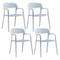 Plastic Open Back Stacking Arm Chair Contemporary Meeting Room Dining Chair White 4 Piece Set Clearhalo ' kitchen&dining_furn' 'Dining Chairs' 'Dining Tables & Seating' 'dining_chair' 'furn' 'furn_dining_chair' 'Furniture' 'furniture_dining_chair' 'Kitchen & Dining Furniture' 'kitchen' 3835609