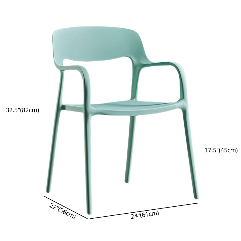 Plastic Open Back Stacking Arm Chair Contemporary Meeting Room Dining Chair Clearhalo ' kitchen&dining_furn' 'Dining Chairs' 'Dining Tables & Seating' 'dining_chair' 'furn' 'furn_dining_chair' 'Furniture' 'furniture_dining_chair' 'Kitchen & Dining Furniture' 'kitchen' 3835610
