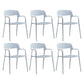 Plastic Open Back Stacking Arm Chair Contemporary Meeting Room Dining Chair White 6 Piece Set Clearhalo ' kitchen&dining_furn' 'Dining Chairs' 'Dining Tables & Seating' 'dining_chair' 'furn' 'furn_dining_chair' 'Furniture' 'furniture_dining_chair' 'Kitchen & Dining Furniture' 'kitchen' 3835611