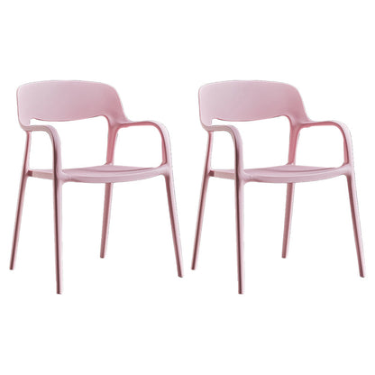 Plastic Open Back Stacking Arm Chair Contemporary Meeting Room Dining Chair Pink 2 Piece Set Clearhalo ' kitchen&dining_furn' 'Dining Chairs' 'Dining Tables & Seating' 'dining_chair' 'furn' 'furn_dining_chair' 'Furniture' 'furniture_dining_chair' 'Kitchen & Dining Furniture' 'kitchen' 3835613