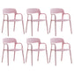Plastic Open Back Stacking Arm Chair Contemporary Meeting Room Dining Chair Pink 6 Piece Set Clearhalo ' kitchen&dining_furn' 'Dining Chairs' 'Dining Tables & Seating' 'dining_chair' 'furn' 'furn_dining_chair' 'Furniture' 'furniture_dining_chair' 'Kitchen & Dining Furniture' 'kitchen' 3835615