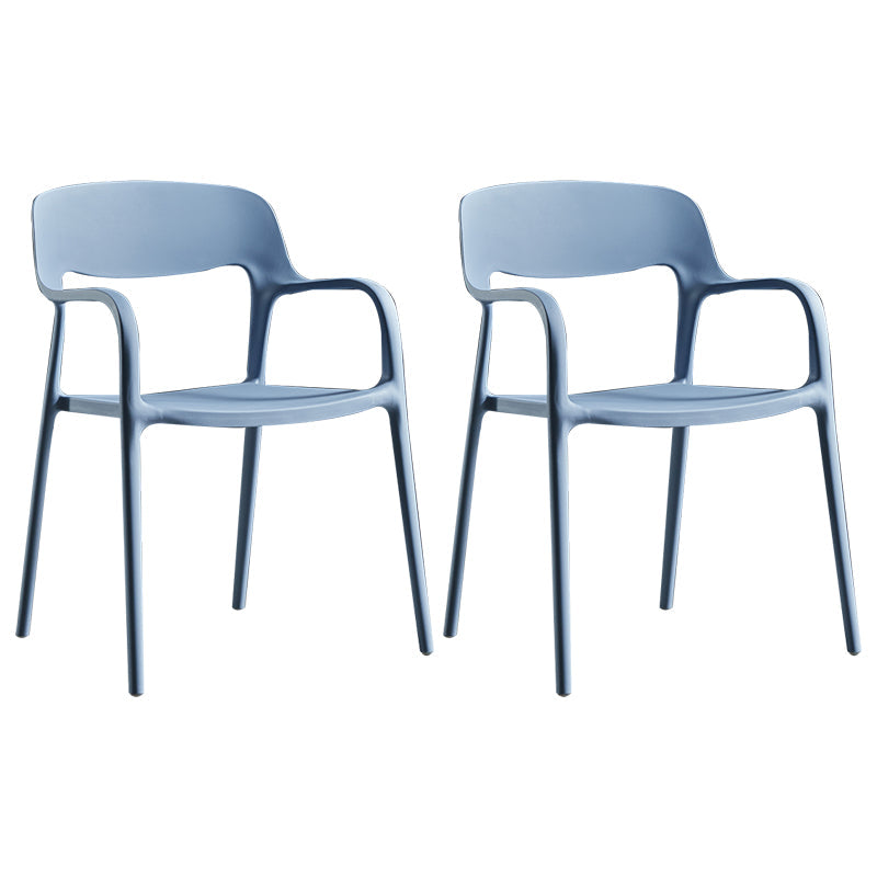 Plastic Open Back Stacking Arm Chair Contemporary Meeting Room Dining Chair Blue 2 Piece Set Clearhalo ' kitchen&dining_furn' 'Dining Chairs' 'Dining Tables & Seating' 'dining_chair' 'furn' 'furn_dining_chair' 'Furniture' 'furniture_dining_chair' 'Kitchen & Dining Furniture' 'kitchen' 3835616
