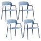 Plastic Open Back Stacking Arm Chair Contemporary Meeting Room Dining Chair Blue 4 Piece Set Clearhalo ' kitchen&dining_furn' 'Dining Chairs' 'Dining Tables & Seating' 'dining_chair' 'furn' 'furn_dining_chair' 'Furniture' 'furniture_dining_chair' 'Kitchen & Dining Furniture' 'kitchen' 3835617