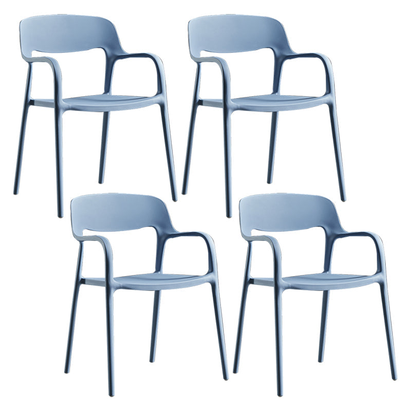 Plastic Open Back Stacking Arm Chair Contemporary Meeting Room Dining Chair Blue 4 Piece Set Clearhalo ' kitchen&dining_furn' 'Dining Chairs' 'Dining Tables & Seating' 'dining_chair' 'furn' 'furn_dining_chair' 'Furniture' 'furniture_dining_chair' 'Kitchen & Dining Furniture' 'kitchen' 3835617