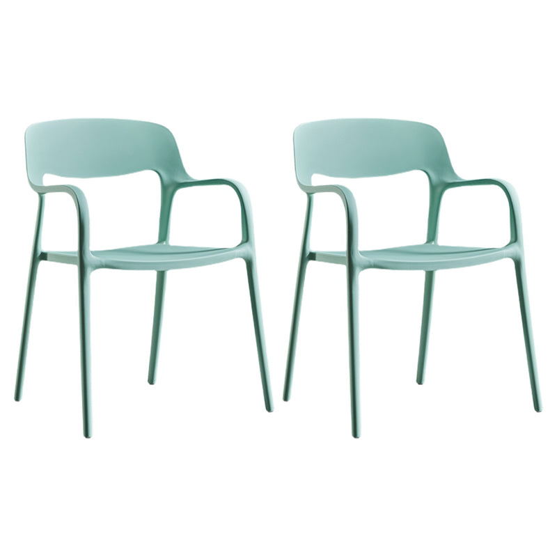 Plastic Open Back Stacking Arm Chair Contemporary Meeting Room Dining Chair Green 2 Piece Set Clearhalo ' kitchen&dining_furn' 'Dining Chairs' 'Dining Tables & Seating' 'dining_chair' 'furn' 'furn_dining_chair' 'Furniture' 'furniture_dining_chair' 'Kitchen & Dining Furniture' 'kitchen' 3835619