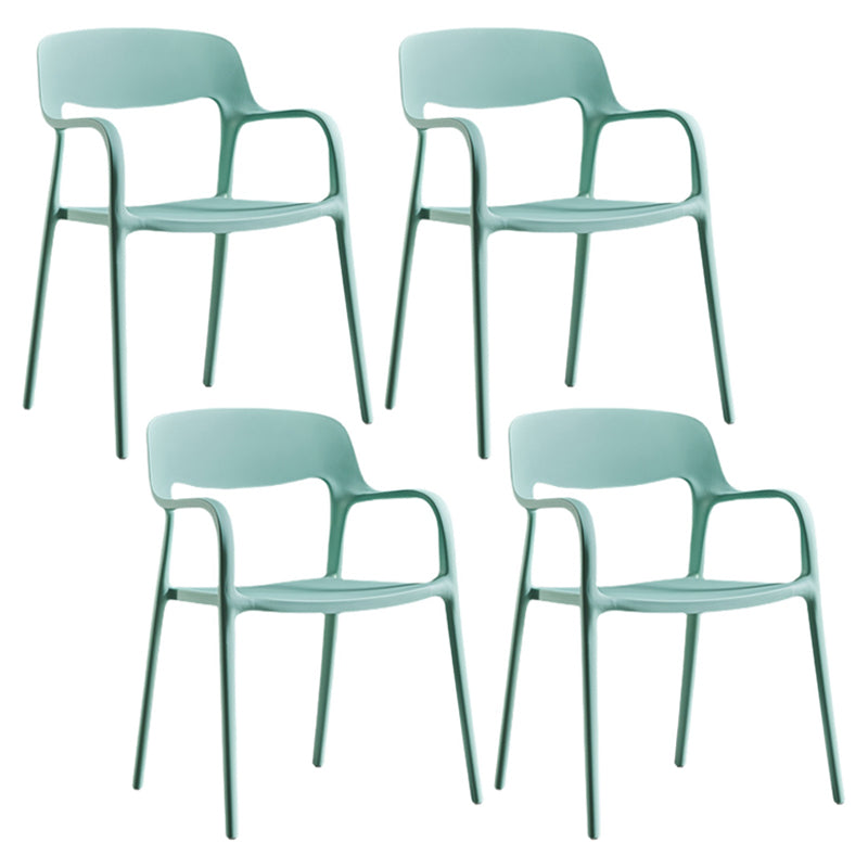 Plastic Open Back Stacking Arm Chair Contemporary Meeting Room Dining Chair Green 4 Piece Set Clearhalo ' kitchen&dining_furn' 'Dining Chairs' 'Dining Tables & Seating' 'dining_chair' 'furn' 'furn_dining_chair' 'Furniture' 'furniture_dining_chair' 'Kitchen & Dining Furniture' 'kitchen' 3835620
