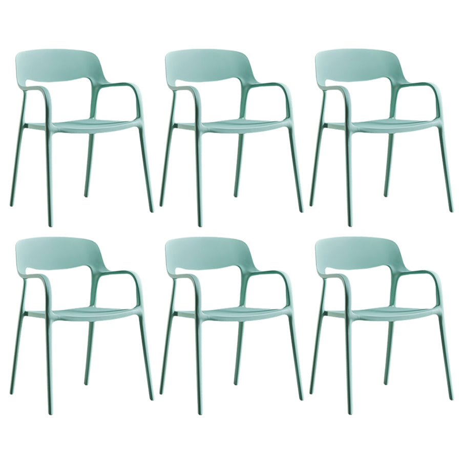Plastic Open Back Stacking Arm Chair Contemporary Meeting Room Dining Chair Green 6 Piece Set Clearhalo ' kitchen&dining_furn' 'Dining Chairs' 'Dining Tables & Seating' 'dining_chair' 'furn' 'furn_dining_chair' 'Furniture' 'furniture_dining_chair' 'Kitchen & Dining Furniture' 'kitchen' 3835621