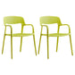 Plastic Open Back Stacking Arm Chair Contemporary Meeting Room Dining Chair Light Yellow 2 Piece Set Clearhalo ' kitchen&dining_furn' 'Dining Chairs' 'Dining Tables & Seating' 'dining_chair' 'furn' 'furn_dining_chair' 'Furniture' 'furniture_dining_chair' 'Kitchen & Dining Furniture' 'kitchen' 3835622