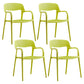 Plastic Open Back Stacking Arm Chair Contemporary Meeting Room Dining Chair Light Yellow 4 Piece Set Clearhalo ' kitchen&dining_furn' 'Dining Chairs' 'Dining Tables & Seating' 'dining_chair' 'furn' 'furn_dining_chair' 'Furniture' 'furniture_dining_chair' 'Kitchen & Dining Furniture' 'kitchen' 3835623