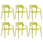 Plastic Open Back Stacking Arm Chair Contemporary Meeting Room Dining Chair Light Yellow 6 Piece Set Clearhalo ' kitchen&dining_furn' 'Dining Chairs' 'Dining Tables & Seating' 'dining_chair' 'furn' 'furn_dining_chair' 'Furniture' 'furniture_dining_chair' 'Kitchen & Dining Furniture' 'kitchen' 3835624