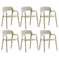 Plastic Open Back Stacking Arm Chair Contemporary Meeting Room Dining Chair Khaki 6 Piece Set Clearhalo ' kitchen&dining_furn' 'Dining Chairs' 'Dining Tables & Seating' 'dining_chair' 'furn' 'furn_dining_chair' 'Furniture' 'furniture_dining_chair' 'Kitchen & Dining Furniture' 'kitchen' 3835627