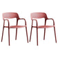 Plastic Open Back Stacking Arm Chair Contemporary Meeting Room Dining Chair Burgundy 2 Piece Set Clearhalo ' kitchen&dining_furn' 'Dining Chairs' 'Dining Tables & Seating' 'dining_chair' 'furn' 'furn_dining_chair' 'Furniture' 'furniture_dining_chair' 'Kitchen & Dining Furniture' 'kitchen' 3835628