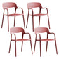 Plastic Open Back Stacking Arm Chair Contemporary Meeting Room Dining Chair Burgundy 4 Piece Set Clearhalo ' kitchen&dining_furn' 'Dining Chairs' 'Dining Tables & Seating' 'dining_chair' 'furn' 'furn_dining_chair' 'Furniture' 'furniture_dining_chair' 'Kitchen & Dining Furniture' 'kitchen' 3835629