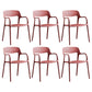 Plastic Open Back Stacking Arm Chair Contemporary Meeting Room Dining Chair Burgundy 6 Piece Set Clearhalo ' kitchen&dining_furn' 'Dining Chairs' 'Dining Tables & Seating' 'dining_chair' 'furn' 'furn_dining_chair' 'Furniture' 'furniture_dining_chair' 'Kitchen & Dining Furniture' 'kitchen' 3835630