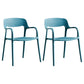 Plastic Open Back Stacking Arm Chair Contemporary Meeting Room Dining Chair Peacock Blue 2 Piece Set Clearhalo ' kitchen&dining_furn' 'Dining Chairs' 'Dining Tables & Seating' 'dining_chair' 'furn' 'furn_dining_chair' 'Furniture' 'furniture_dining_chair' 'Kitchen & Dining Furniture' 'kitchen' 3835631