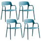 Plastic Open Back Stacking Arm Chair Contemporary Meeting Room Dining Chair Peacock Blue 4 Piece Set Clearhalo ' kitchen&dining_furn' 'Dining Chairs' 'Dining Tables & Seating' 'dining_chair' 'furn' 'furn_dining_chair' 'Furniture' 'furniture_dining_chair' 'Kitchen & Dining Furniture' 'kitchen' 3835632