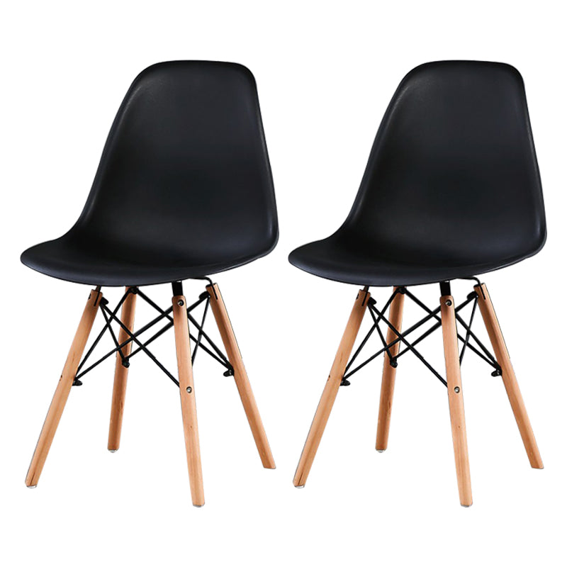 Contemporary Style Plastic Dining Chair Home Side Solid Back Chair for Kitchen Black Set of 2 Clearhalo ' kitchen&dining_furn' 'Dining Chairs' 'Dining Tables & Seating' 'dining_chair' 'Furniture' 'furniture_dining_chair' 'Kitchen & Dining Furniture' 'kitchen' 3835637