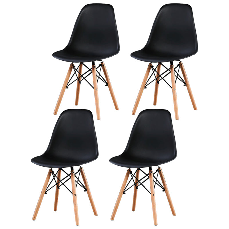 Contemporary Style Plastic Dining Chair Home Side Solid Back Chair for Kitchen Black Set of 4 Clearhalo ' kitchen&dining_furn' 'Dining Chairs' 'Dining Tables & Seating' 'dining_chair' 'Furniture' 'furniture_dining_chair' 'Kitchen & Dining Furniture' 'kitchen' 3835639