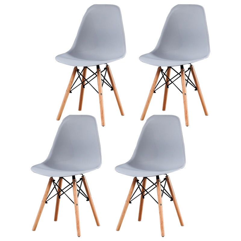 Contemporary Style Plastic Dining Chair Home Side Solid Back Chair for Kitchen Grey Set of 4 Clearhalo ' kitchen&dining_furn' 'Dining Chairs' 'Dining Tables & Seating' 'dining_chair' 'Furniture' 'furniture_dining_chair' 'Kitchen & Dining Furniture' 'kitchen' 3835644