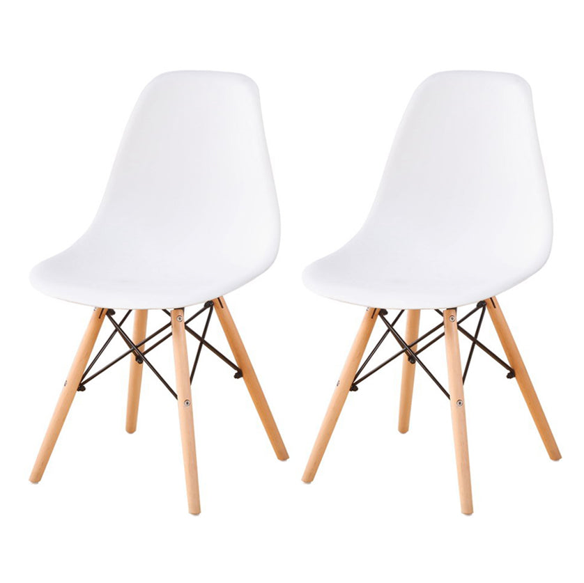 Contemporary Style Plastic Dining Chair Home Side Solid Back Chair for Kitchen White Set of 2 Clearhalo ' kitchen&dining_furn' 'Dining Chairs' 'Dining Tables & Seating' 'dining_chair' 'Furniture' 'furniture_dining_chair' 'Kitchen & Dining Furniture' 'kitchen' 3835648