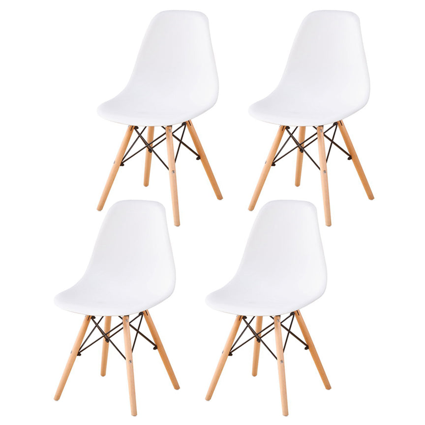 Contemporary Style Plastic Dining Chair Home Side Solid Back Chair for Kitchen White Set of 4 Clearhalo ' kitchen&dining_furn' 'Dining Chairs' 'Dining Tables & Seating' 'dining_chair' 'Furniture' 'furniture_dining_chair' 'Kitchen & Dining Furniture' 'kitchen' 3835651