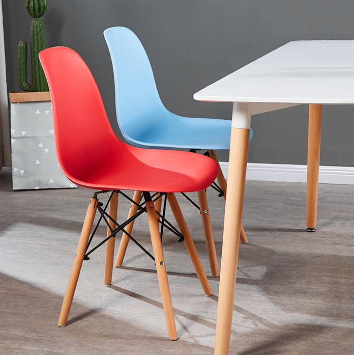 Contemporary Style Plastic Dining Chair Home Side Solid Back Chair for Kitchen Clearhalo ' kitchen&dining_furn' 'Dining Chairs' 'Dining Tables & Seating' 'dining_chair' 'Furniture' 'furniture_dining_chair' 'Kitchen & Dining Furniture' 'kitchen' 3835654