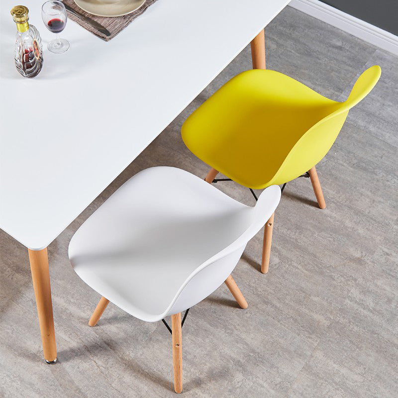 Contemporary Style Plastic Dining Chair Home Side Solid Back Chair for Kitchen Clearhalo ' kitchen&dining_furn' 'Dining Chairs' 'Dining Tables & Seating' 'dining_chair' 'Furniture' 'furniture_dining_chair' 'Kitchen & Dining Furniture' 'kitchen' 3835656