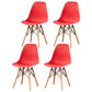 Contemporary Style Plastic Dining Chair Home Side Solid Back Chair for Kitchen Red Set of 4 Clearhalo ' kitchen&dining_furn' 'Dining Chairs' 'Dining Tables & Seating' 'dining_chair' 'Furniture' 'furniture_dining_chair' 'Kitchen & Dining Furniture' 'kitchen' 3835657