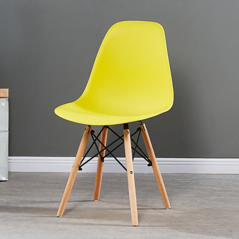 Contemporary Style Plastic Dining Chair Home Side Solid Back Chair for Kitchen Yellow 1 Piece Clearhalo ' kitchen&dining_furn' 'Dining Chairs' 'Dining Tables & Seating' 'dining_chair' 'Furniture' 'furniture_dining_chair' 'Kitchen & Dining Furniture' 'kitchen' 3835662