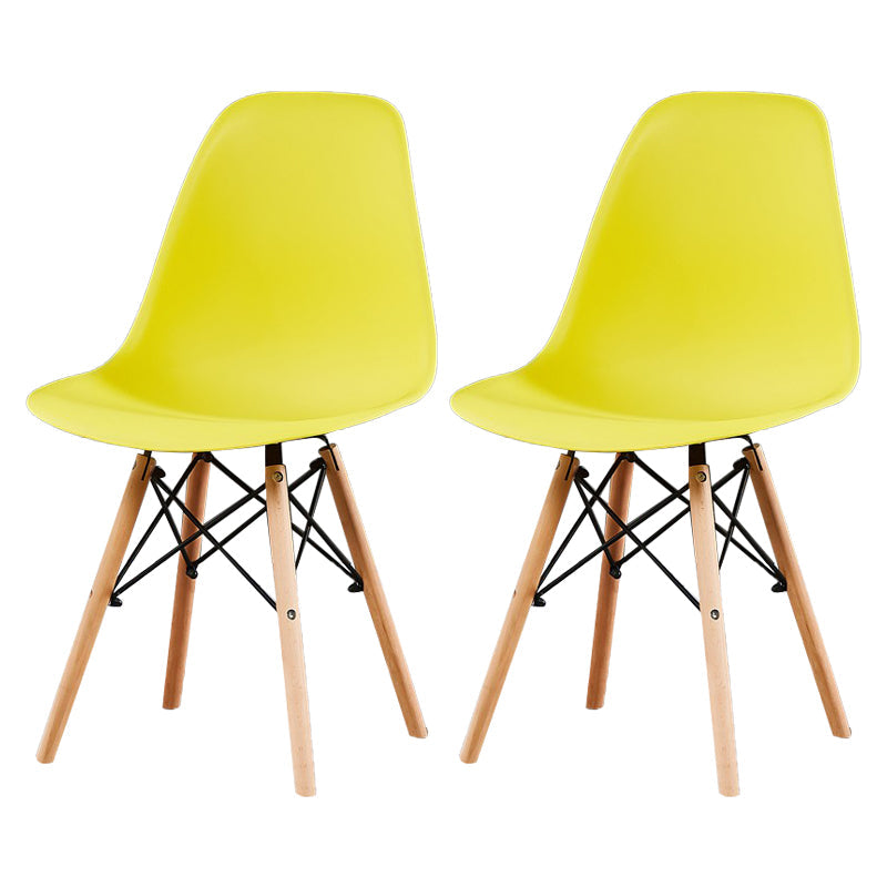 Contemporary Style Plastic Dining Chair Home Side Solid Back Chair for Kitchen Yellow Set of 2 Clearhalo ' kitchen&dining_furn' 'Dining Chairs' 'Dining Tables & Seating' 'dining_chair' 'Furniture' 'furniture_dining_chair' 'Kitchen & Dining Furniture' 'kitchen' 3835663
