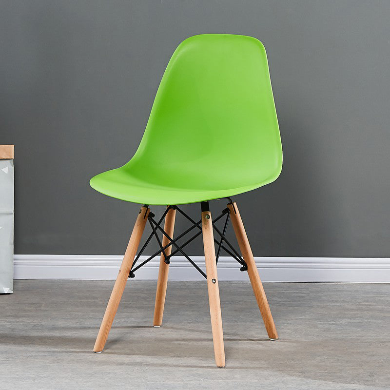 Contemporary Style Plastic Dining Chair Home Side Solid Back Chair for Kitchen Green 1 Piece Clearhalo ' kitchen&dining_furn' 'Dining Chairs' 'Dining Tables & Seating' 'dining_chair' 'Furniture' 'furniture_dining_chair' 'Kitchen & Dining Furniture' 'kitchen' 3835668