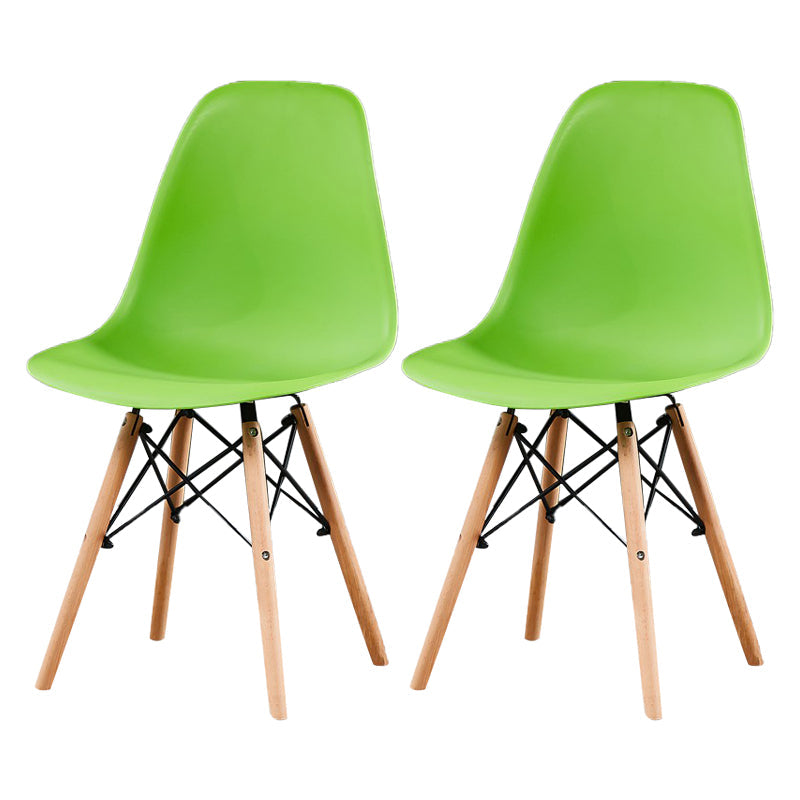 Contemporary Style Plastic Dining Chair Home Side Solid Back Chair for Kitchen Green Set of 2 Clearhalo ' kitchen&dining_furn' 'Dining Chairs' 'Dining Tables & Seating' 'dining_chair' 'Furniture' 'furniture_dining_chair' 'Kitchen & Dining Furniture' 'kitchen' 3835669