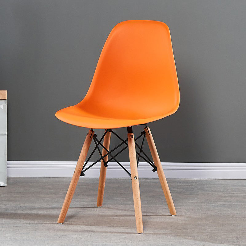 Contemporary Style Plastic Dining Chair Home Side Solid Back Chair for Kitchen Orange 1 Piece Clearhalo ' kitchen&dining_furn' 'Dining Chairs' 'Dining Tables & Seating' 'dining_chair' 'Furniture' 'furniture_dining_chair' 'Kitchen & Dining Furniture' 'kitchen' 3835671