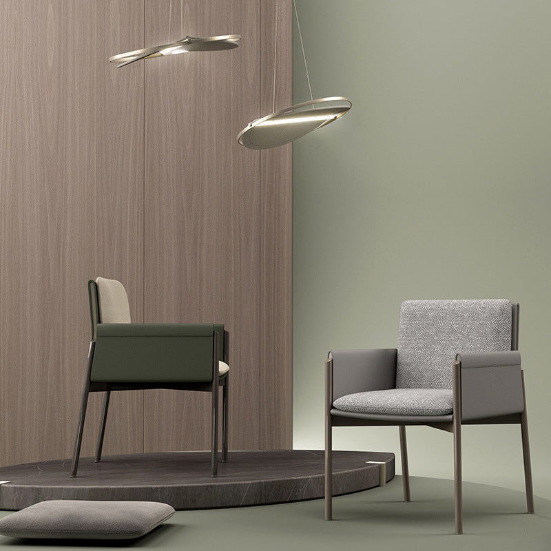 Modern Style Arm Chair Sponge Cushion Dining Chair of 22" Wide with Stainless Steel Legs Clearhalo ' kitchen&dining_furn' 'Dining Chairs' 'Dining Tables & Seating' 'dining_chair' 'furn' 'furn_dining_chair' 'Furniture' 'furniture_dining_chair' 'Kitchen & Dining Furniture' 'kitchen' 3835674