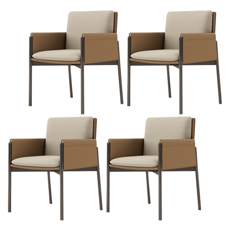Modern Style Arm Chair Sponge Cushion Dining Chair of 22" Wide with Stainless Steel Legs Light Gray 4 Piece Set Clearhalo ' kitchen&dining_furn' 'Dining Chairs' 'Dining Tables & Seating' 'dining_chair' 'furn' 'furn_dining_chair' 'Furniture' 'furniture_dining_chair' 'Kitchen & Dining Furniture' 'kitchen' 3835677