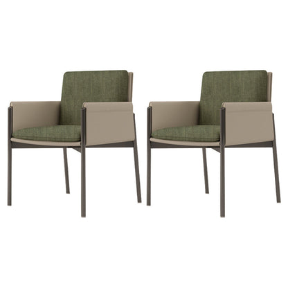 Modern Style Arm Chair Sponge Cushion Dining Chair of 22" Wide with Stainless Steel Legs Army Green 2 Piece Set Clearhalo ' kitchen&dining_furn' 'Dining Chairs' 'Dining Tables & Seating' 'dining_chair' 'furn' 'furn_dining_chair' 'Furniture' 'furniture_dining_chair' 'Kitchen & Dining Furniture' 'kitchen' 3835681