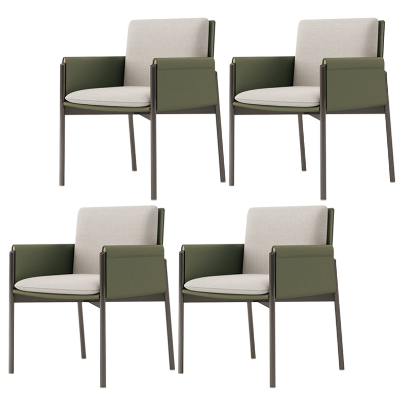 Modern Style Arm Chair Sponge Cushion Dining Chair of 22" Wide with Stainless Steel Legs Off-White 4 Piece Set Clearhalo ' kitchen&dining_furn' 'Dining Chairs' 'Dining Tables & Seating' 'dining_chair' 'furn' 'furn_dining_chair' 'Furniture' 'furniture_dining_chair' 'Kitchen & Dining Furniture' 'kitchen' 3835688