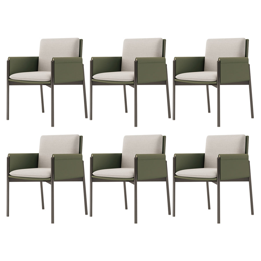 Modern Style Arm Chair Sponge Cushion Dining Chair of 22" Wide with Stainless Steel Legs Off-White 6 Piece Set Clearhalo ' kitchen&dining_furn' 'Dining Chairs' 'Dining Tables & Seating' 'dining_chair' 'furn' 'furn_dining_chair' 'Furniture' 'furniture_dining_chair' 'Kitchen & Dining Furniture' 'kitchen' 3835690