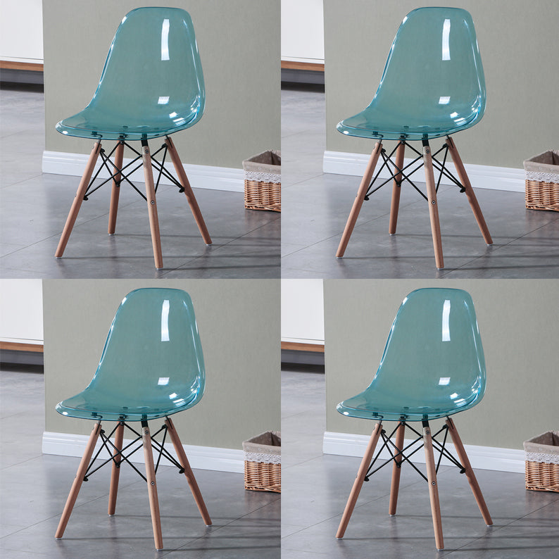 Glam Style Acrylic Side Chair Transparent Armless Dining Chairs for Home Blue Set of 4 Clearhalo ' kitchen&dining_furn' 'Dining Chairs' 'Dining Tables & Seating' 'dining_chair' 'Furniture' 'furniture_dining_chair' 'Kitchen & Dining Furniture' 'kitchen' 3835700