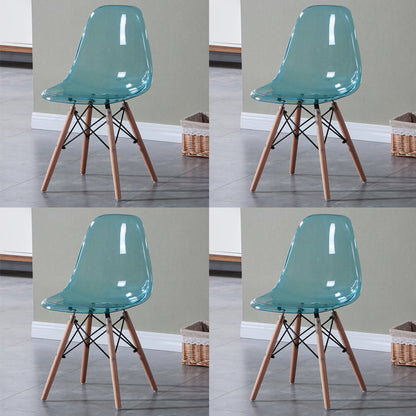 Glam Style Acrylic Side Chair Transparent Armless Dining Chairs for Home Blue Set of 4 Clearhalo ' kitchen&dining_furn' 'Dining Chairs' 'Dining Tables & Seating' 'dining_chair' 'Furniture' 'furniture_dining_chair' 'Kitchen & Dining Furniture' 'kitchen' 3835700