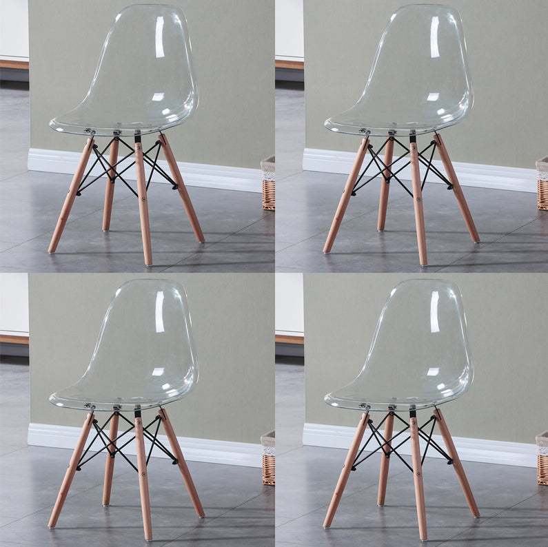 Glam Style Acrylic Side Chair Transparent Armless Dining Chairs for Home Clear Set of 4 Clearhalo ' kitchen&dining_furn' 'Dining Chairs' 'Dining Tables & Seating' 'dining_chair' 'Furniture' 'furniture_dining_chair' 'Kitchen & Dining Furniture' 'kitchen' 3835704