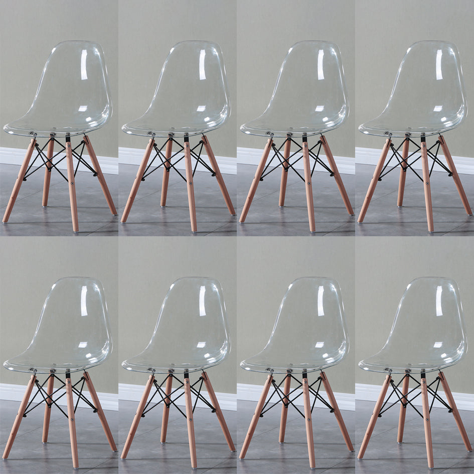Glam Style Acrylic Side Chair Transparent Armless Dining Chairs for Home Clear Set of 8 Clearhalo ' kitchen&dining_furn' 'Dining Chairs' 'Dining Tables & Seating' 'dining_chair' 'Furniture' 'furniture_dining_chair' 'Kitchen & Dining Furniture' 'kitchen' 3835706