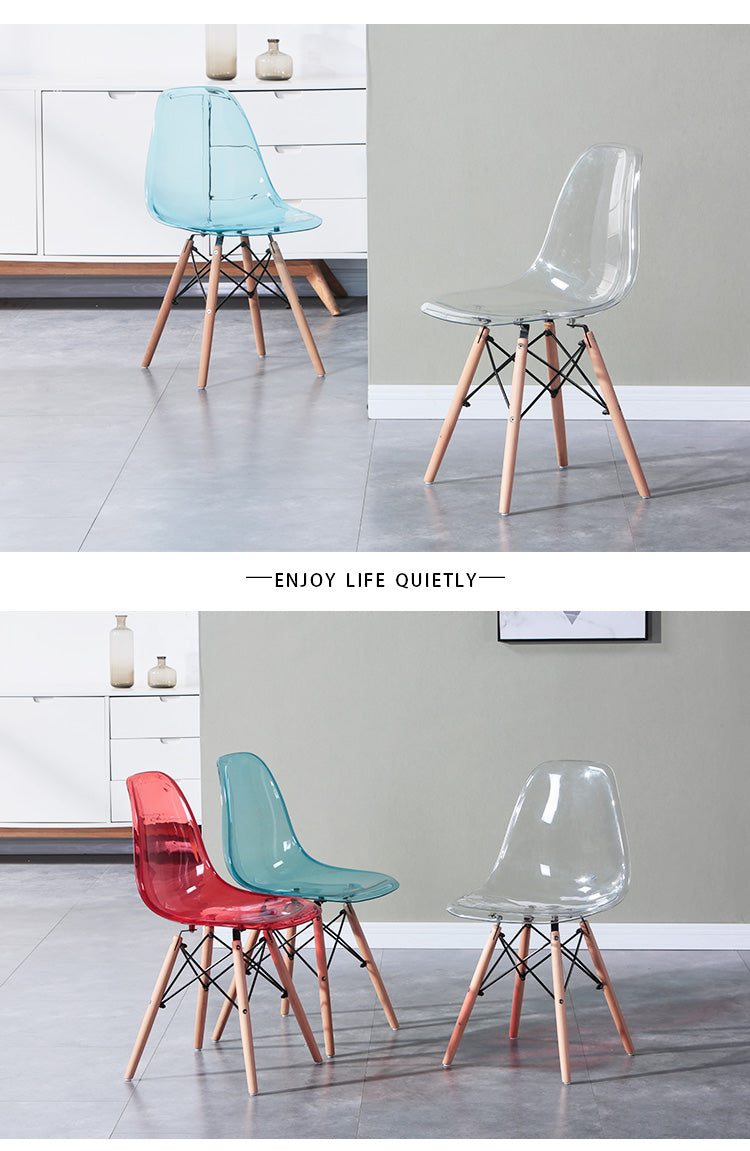 Glam Style Acrylic Side Chair Transparent Armless Dining Chairs for Home Clearhalo ' kitchen&dining_furn' 'Dining Chairs' 'Dining Tables & Seating' 'dining_chair' 'Furniture' 'furniture_dining_chair' 'Kitchen & Dining Furniture' 'kitchen' 3835709