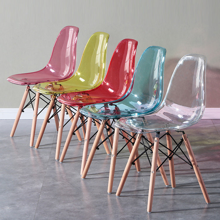 Glam Style Acrylic Side Chair Transparent Armless Dining Chairs for Home Clearhalo ' kitchen&dining_furn' 'Dining Chairs' 'Dining Tables & Seating' 'dining_chair' 'Furniture' 'furniture_dining_chair' 'Kitchen & Dining Furniture' 'kitchen' 3835711