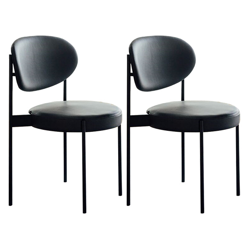 Glam Style Metal Side Chair Open Back Dining Armless Chair for Dining Room Black Set of 2 Clearhalo ' kitchen&dining_furn' 'Dining Chairs' 'Dining Tables & Seating' 'dining_chair' 'Furniture' 'furniture_dining_chair' 'Kitchen & Dining Furniture' 'kitchen' 3835713