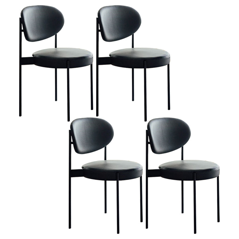 Glam Style Metal Side Chair Open Back Dining Armless Chair for Dining Room Black Set of 4 Clearhalo ' kitchen&dining_furn' 'Dining Chairs' 'Dining Tables & Seating' 'dining_chair' 'Furniture' 'furniture_dining_chair' 'Kitchen & Dining Furniture' 'kitchen' 3835715