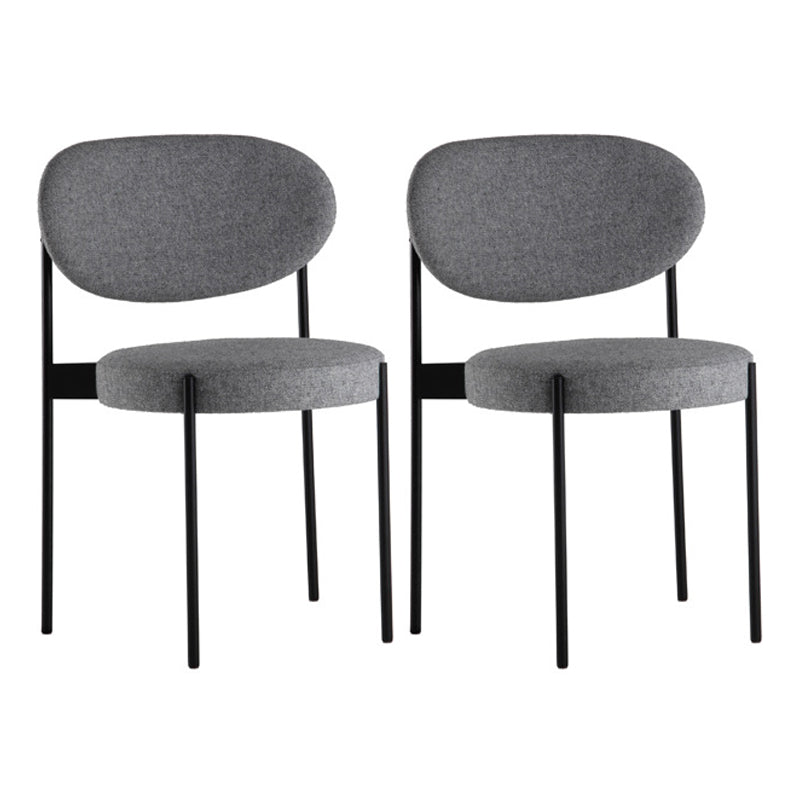 Glam Style Metal Side Chair Open Back Dining Armless Chair for Dining Room Grey Set of 2 Clearhalo ' kitchen&dining_furn' 'Dining Chairs' 'Dining Tables & Seating' 'dining_chair' 'Furniture' 'furniture_dining_chair' 'Kitchen & Dining Furniture' 'kitchen' 3835718