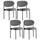 Glam Style Metal Side Chair Open Back Dining Armless Chair for Dining Room Grey Set of 4 Clearhalo ' kitchen&dining_furn' 'Dining Chairs' 'Dining Tables & Seating' 'dining_chair' 'Furniture' 'furniture_dining_chair' 'Kitchen & Dining Furniture' 'kitchen' 3835720