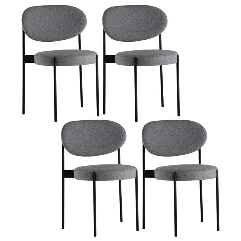 Glam Style Metal Side Chair Open Back Dining Armless Chair for Dining Room Grey Set of 4 Clearhalo ' kitchen&dining_furn' 'Dining Chairs' 'Dining Tables & Seating' 'dining_chair' 'Furniture' 'furniture_dining_chair' 'Kitchen & Dining Furniture' 'kitchen' 3835720